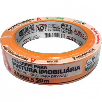 Fita crepe 24 mm x 50 m, laranja, Pintura Imobili�ria, A128RL ADERE