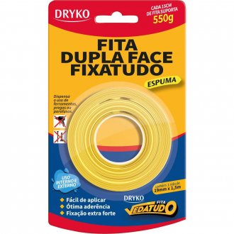 Fita dupla face espuma, 19 mm x 1,5 m, Vedatudo DRYKO
