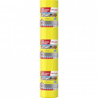 Fita autoadesiva com pel�cula em alum�nio, 90 cm x 10 m, VEDA TUDO BRASILIT QUARTZOLIT