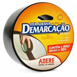 Fita adesiva para demarca��o, 50 mm x 30 m, preta, ADERE