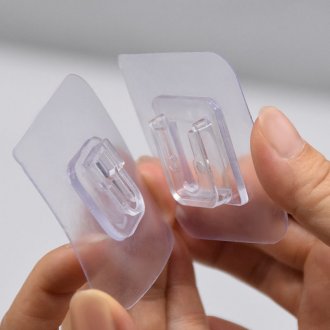 Gancho pl�stico adesivo dupla face, transparente, VONDER