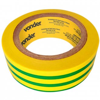 Fita isolante, 19 mm x 10 m, verde e amarela, VONDER