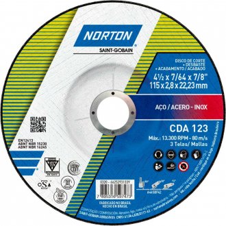 Disco multiuso 115,0 mm x 2,8 mm x 22,23 mm CDA123, NORTON