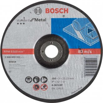 Disco de corte 180 mm x 3 mm x 22,23 mm 2608603161, BOSCH