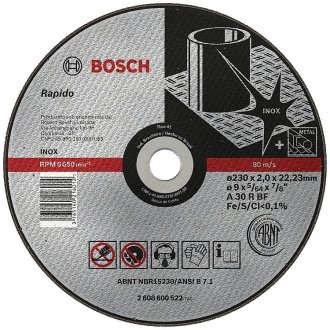 Disco de corte 230 mm x 2 mm x 22,23 mm, expert, IND 40 BOSCH