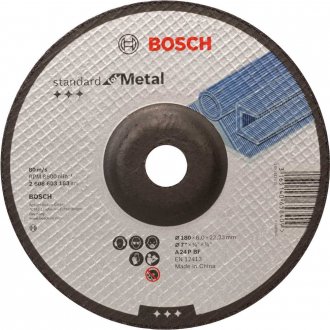 Disco de desbaste 180,0 mm x 6,0 mm x 22,23 mm, Standard metal, BOSCH