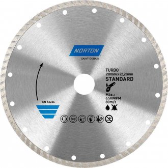Disco diamantado segmentado, 230 mm, furo 22 mm, linha standard, 70184633943 NORTON