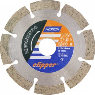 Disco de corte diamantado, 110 mm x 20 mm, segmentado, linha Clipper, NORTON