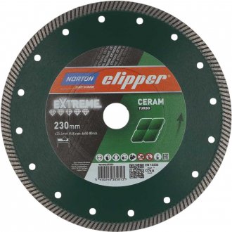 Disco de corte diamantado, 230 mm x 25,4 mm, Clipper Extreme Turbo NORTON