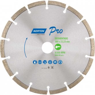 Disco de corte diamantado, 180 mm x 22,2 mm, segmentado, 70184645783, NORTON