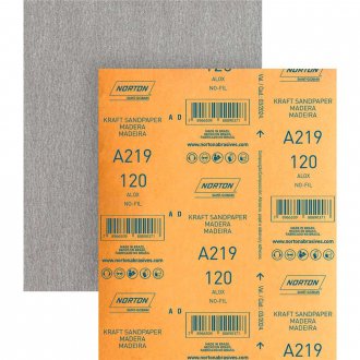 Lixa folha, nofil, A-219, gr�o 120, NORTON