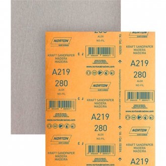 Lixa folha, nofil, A-219, gr�o 280, NORTON