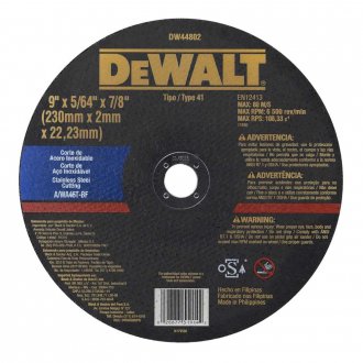 Disco de corte, 230 mm x 2 mm x 22,23 mm, para a�o e inox, corte fino, DW44802 DEWALT