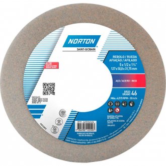 Rebolo copo reto 127 mm x 50,8 mm x  31,8 mm, 38A, gr�o 46, NORTON