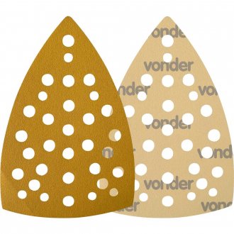 Lixa triangular com costado em papel com fibra de poli�ster, 158 mm x 158 mm x 103 mm, gr�o 180, embalagem com 10 pe�as, VONDER
