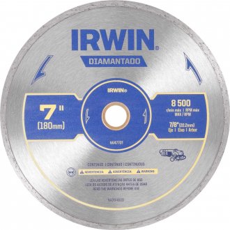 Disco de corte diamantado, 180 mm x 22,2 mm, cont�nuo, IW47701 IRWIN