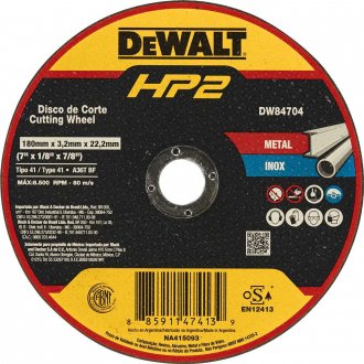 Disco de corte 180 mm x 3,2 mm x 22,23 mm, DW84704 HP2 DEWALT