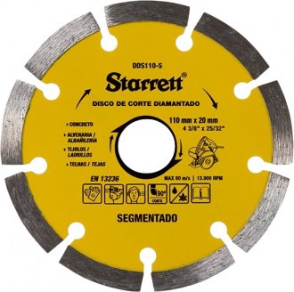 Disco de corte diamantado, 110 mm x 20 mm, segmentado, DDS110-S STARRET