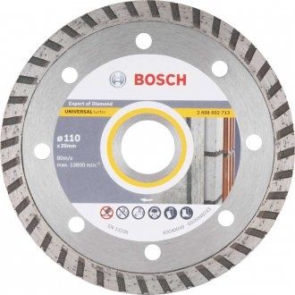 Disco de corte diamantado, 110 mm x 20 mm, turbo, 2608602713 BOSCH