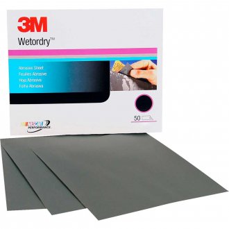 Lixa em folha d'�gua, 225 mm x 275 mm, gr�o 2.000, para lixamento �mido automotivo, 401Q 3M