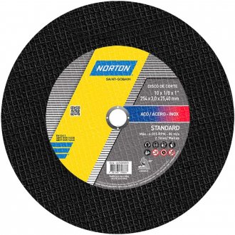 Disco de corte STANDART, 254 mm x 3,2 mm x 25,4 mm, 66252850815 NORTON