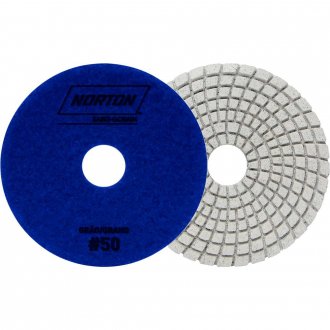 Disco de lixa diamantado flex�vel, com costado em pluma, 100 mm, gr�o 50, Brilho D'�gua, NORTON