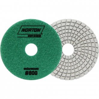 Disco de lixa diamantado flex�vel, com costado em pluma, 100 mm, gr�o 800, Brilho D'�gua, NORTON
