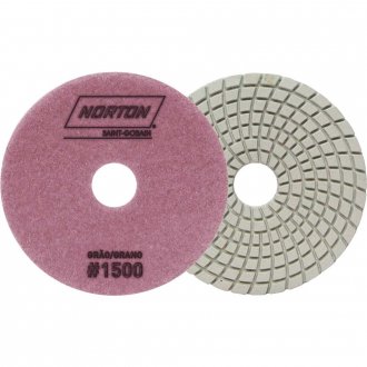 Disco de lixa diamantado flex�vel, com costado em pluma, 100 mm, gr�o 1.500, Brilho D'�gua, NORTON