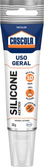 Borracha de silicone ac�tico, incolor, 55 g, CASCOLA/ ALBA