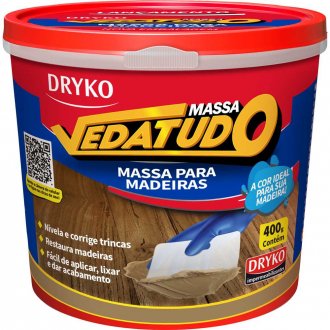 Massa para madeira, mogno, 400 g, vedatudo DRYKO