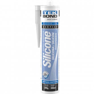 Borracha de silicone ac�tico, transparente, 280 g, TEKBOND