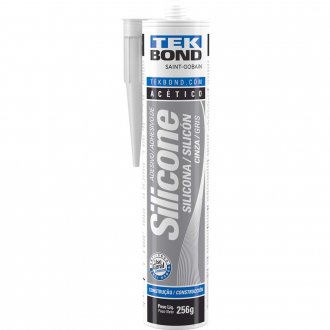 Borracha de silicone ac�tico, cinza, 256 g, TEKBOND