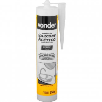Borracha de silicone ac�tico, branco, 256 g, VONDER