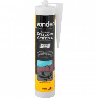 Borracha de silicone ac�tico, preto, 256 g, VONDER