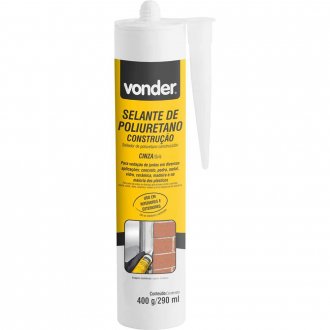 Selante de poliuretano Constru��o, PU36 cinza, 400 g/290 ml, VONDER
