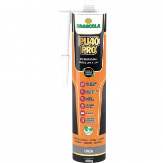 Selante de poliuretano PU 40, cinza, 400 g BRASCOLA