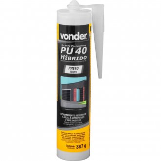 Selante de poliuretano h�brido, PU 40, preto, 387 g, VONDER