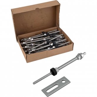 Conjunto haste M10 x 200 mm com suporte reto para painel solar, para metal, VONDER