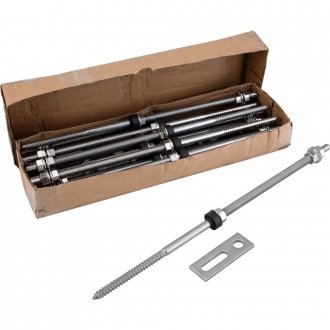 Conjunto haste M12 x 400 mm com suporte reto para painel solar, para madeira, VONDER
