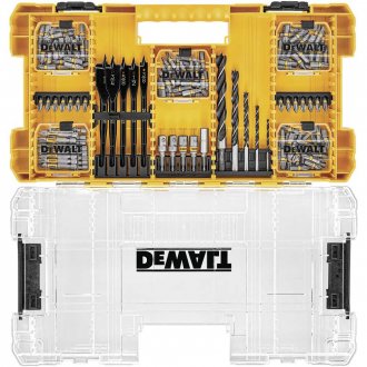 Jogo de bits, brocas, soquetes e acess�rios com 160 pe�as para parafusadeira e furadeira, DWAMF160, DEWALT