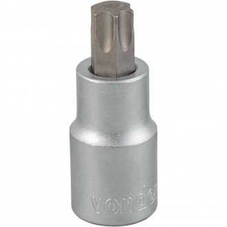 Soquete hexalobular macho T-55, encaixe 1/2