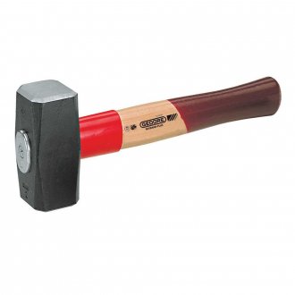 Marreta quadrada, com cantos abaulados, com cabo de madeira, 2,0 kg, Rotband-Plus 620 E-2000, 050144 GEDORE