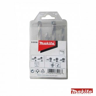 Jogo de brocas combinadas metal e madeira, 5 Pe�as, D30106, MAKITA