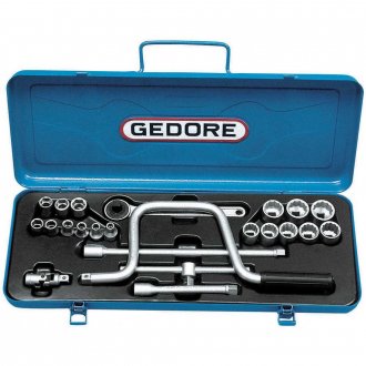 Jogo de soquetes 6 mm a 22 mm, combinada, 23 pe�as, 30TMZ, 014.201, GEDORE