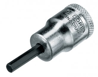Soquete hexagonal 4,0 mm, encaixe de 3/8