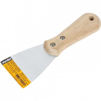 Esp�tula de a�o, 6 cm, com cabo de madeira parafusado, VONDER