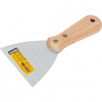 Esp�tula de a�o, 10 cm, com cabo de madeira parafusado, VONDER