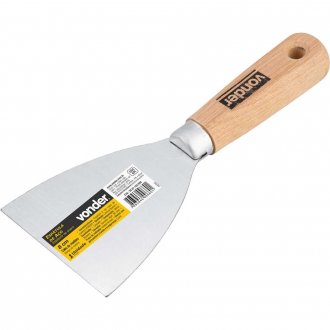Esp�tula de a�o, 8 cm, com cabo de madeira, VONDER