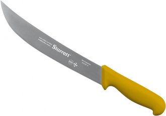 Faca para carne, 25 cm, refile a�reo curva larga inox, cabo amarelo,  BKY205-10 STARRETT