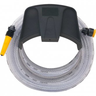 Mangueira para jardim, tran�ada, transparente, 30 m, com suporte VONDER